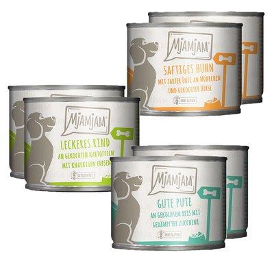 MjAMjAM Mixpaket I kuře a kachna, hovězí, krůta 6× 200 g MjAMjAM Mixpaket I kuře a kachna, hovězí, krůta 6× 200 g