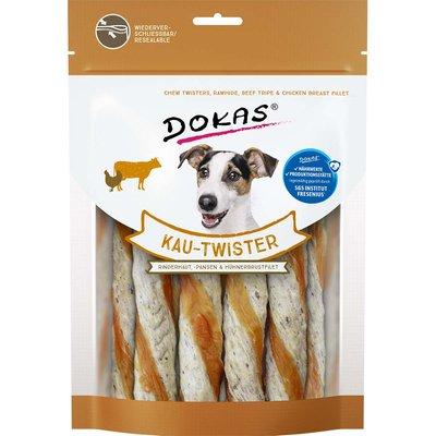 Dokas Kau-Twister hovězí kůže, bachory a kuřecí prsní filet Dokas Kau-Twister hovězí kůže, bachory a kuřecí prsní filet
