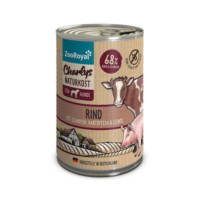 ZooRoyal Charlys Naturkost hovězí se šunkou, bramborem a lněným olejem ZooRoyal Charlys Naturkost hovězí se šunkou, bramborem a lněným olejem