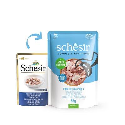 Schesir Cat Complete tuňák s mořským vlkem v želé Schesir Cat Complete tuňák s mořským vlkem v želé