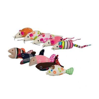 Trixie myši a ryby z plyše a látky, 9–12 cm Trixie myši a ryby z plyše a látky, 9–12 cm
