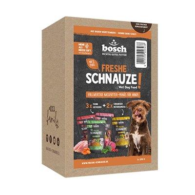 Bosch freshe schnauze mixpaket konzerva 5x250 g Bosch freshe schnauze mixpaket konzerva 5x250 g