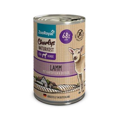 ZooRoyal Charlys Naturkost jehněčí maso s bramborami a světlicovým olejem ZooRoyal Charlys Naturkost jehněčí maso s bramborami a světlicovým olejem