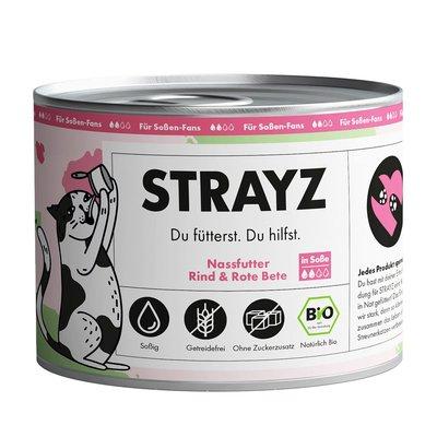 STRAYZ BIO hovězí maso a červená řepa v omáčce STRAYZ BIO hovězí maso a červená řepa v omáčce