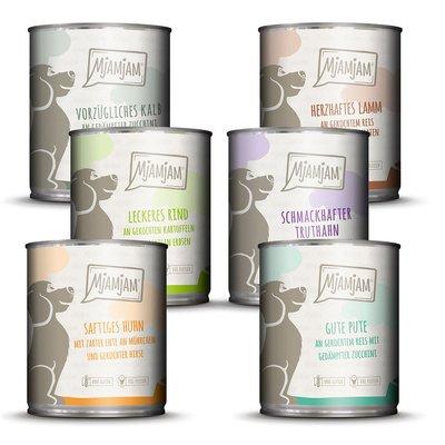 MjAMjAM Mixpaket II s kuřetem a kachnou, hovězím, krůtou, telecím, krocanem, jehněčím 6 × 800 g MjAMjAM Mixpaket II s kuřetem a kachnou, hovězím, krůtou, telecím, krocanem, jehněčím 6 × 800 g