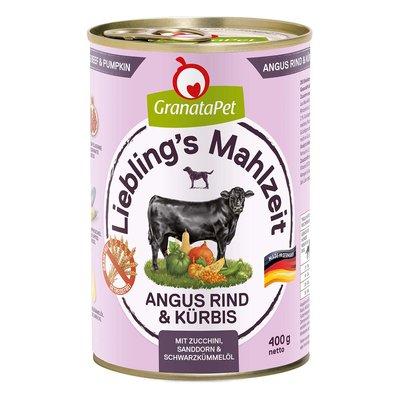 GranataPet Liebling's Mahlzeit hovězí Angus a dýně, cuketa, rakytník, olej z černého kmínu GranataPet Liebling's Mahlzeit hovězí Angus a dýně, cuketa, rakytník, olej z černého kmínu