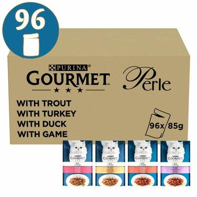 GOURMET Perle vybrané proužky mix s pstruhem, krocanem, kachnou a zvěřinou, 96 × 85 g GOURMET Perle vybrané proužky mix s pstruhem, krocanem, kachnou a zvěřinou, 96 × 85 g