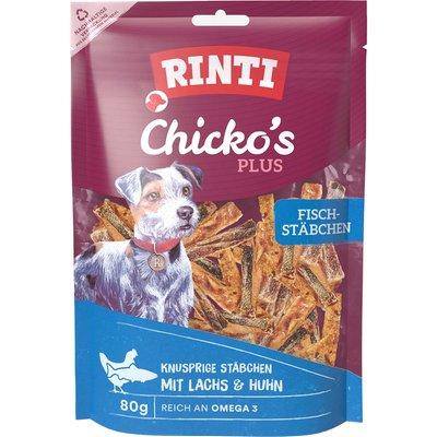RINTI Extra Chicko Plus rybí tyčinky s lososem a kuřecím masem RINTI Extra Chicko Plus rybí tyčinky s lososem a kuřecím masem