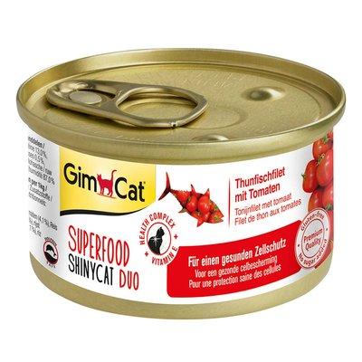 GimCat Superfood ShinyCat Duo tuňákový filet s rajčaty GimCat Superfood ShinyCat Duo tuňákový filet s rajčaty