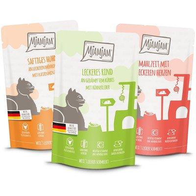 MjAMjAM Quetschie Mixpaket I kuře, hovězí, srdce 12 × 125 g MjAMjAM Quetschie Mixpaket I kuře, hovězí, srdce 12 × 125 g