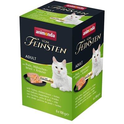 Animonda Vom Feinsten Adult s labužnickým jádrem s krůtou, kuřecími prsy a bylinkami 6 × 100 g Animonda Vom Feinsten Adult s labužnickým jádrem s krůtou, kuřecími prsy a bylinkami 6 × 100 g