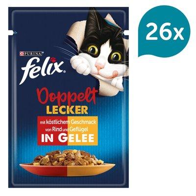FELIX Chutná tak dobře, jak vypadá Doppelt Lecker v želé hovězí a drůbeží maso FELIX Chutná tak dobře, jak vypadá Doppelt Lecker v želé hovězí a drůbeží maso