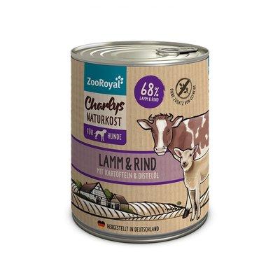ZooRoyal Charlys Naturkost jehněčí a hovězí maso s bramborami a světlicovým olejem ZooRoyal Charlys Naturkost jehněčí a hovězí maso s bramborami a světlicovým olejem