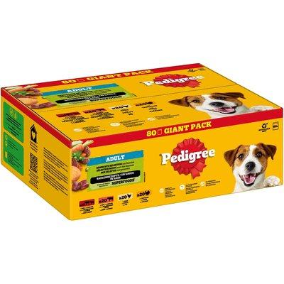 Pedigree giant pack adult 4 druhy v omáčce 80x100 g Pedigree giant pack adult 4 druhy v omáčce 80x100 g
