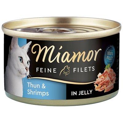Miamor Feine Filets v želé s tuňákem a krevetami, 100g plechovka Miamor Feine Filets v želé s tuňákem a krevetami, 100g plechovka