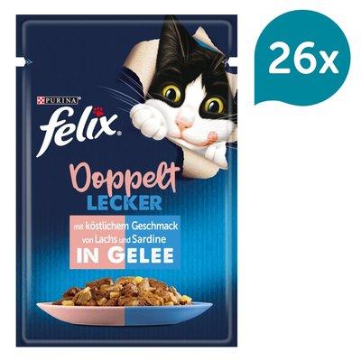 FELIX Chutná tak dobře, jak vypadá Doppelt Lecker v želé sardinky a losos FELIX Chutná tak dobře, jak vypadá Doppelt Lecker v želé sardinky a losos