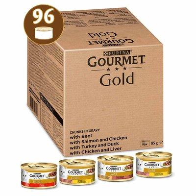 GOURMET Gold Zarte Häppchen v omáčce, kombinované balení, 96 × 85 g GOURMET Gold Zarte Häppchen v omáčce, kombinované balení, 96 × 85 g