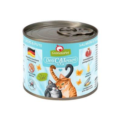 GranataPet pro kočky – Delicatessen konzerva s lososem a krůtou GranataPet pro kočky – Delicatessen konzerva s lososem a krůtou