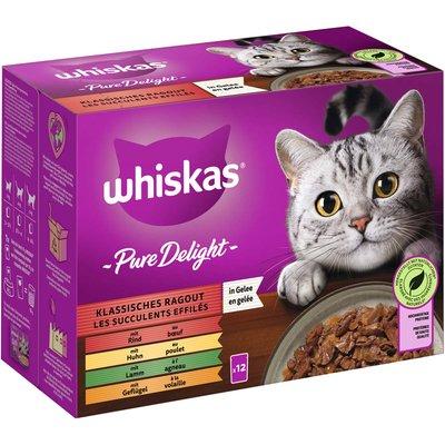 Whiskas Pure Delight Classic ragú v želé, kombinované balení, 12 × 85 g Whiskas Pure Delight Classic ragú v želé, kombinované balení, 12 × 85 g
