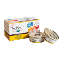 Schesir Cat s kuřecím masem a rýží natural multipack, 6 x 50 g