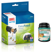 Juwel EasyFeed + Dennerle krmivo pro ryby Diskus Soft, 1000 ml