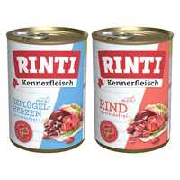 Rinti Kennerfleisch Mix hovězí s drůbežími srdíčky, 24× 400 g