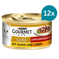 Gourmet Gold Jemné kousky kuřecí maso a játra