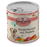 LandFleisch Dog Classic hovězí srdce s nudlemi