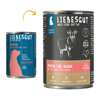 Liebesgut Biokost Sensitiv Hund s jelením masem, bio ovocem a bio jáhlami