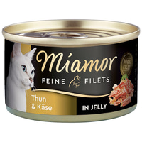 Miamor Feine Filets v želé s tuňákem a sýrem, 100g plechovka