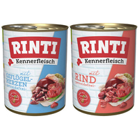 Rinti Kennerfleisch mix hovězí maso a drůbeží srdce 24× 800 g