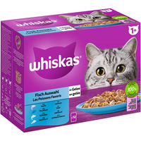 Whiskas multipack 1+ výběr rybího masa v želé, 12 × 85 g