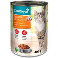 ZooRoyal delikátní kousky s drůbežím masem a játry, 12 × 400 g
