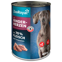 ZooRoyal konzervy a kapsičky pro psy se hovězími srdci