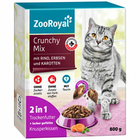 ZooRoyal Crunchy mix s hovězím masem, hráškem a mrkví 800 g