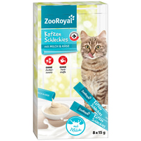 ZooRoyal Schleckies pro kočky s mlékem a sýrem 8× 15 g