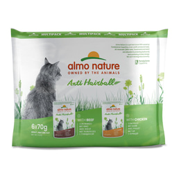 Almo Nature Holistic Anti Hairball Multipack s hovězím a kuřecím masem