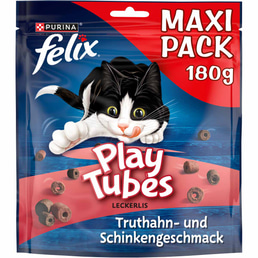 FELIX Play Tubes krůtí maso a šunka, pamlsky pro kočky
