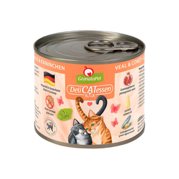 GranataPet pro kočky – Delicatessen konzerva telecí maso a králík
