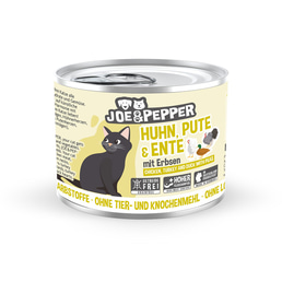 Joe &amp; Pepper Cat kuře, krůta a kachna s hráškem