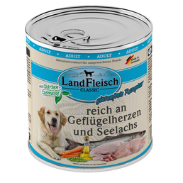 LandFleisch Dog Classic drůbeží srdce a treska tmavá