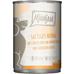 MjAMjAM šťavnaté kuře s křehkou kachnou na mrkvičce s vařeným prosem