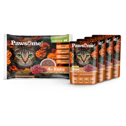 Pawsome Adult Flowpack kachna, 4 × 85 g