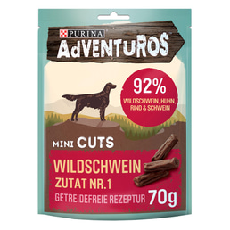 Purina AdVENTuROS Mini Cuts, pamlsek pro psy s kančím masem bez obilovin