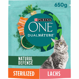 PURINA ONE Dual Nature pro kastrované kočky, losos se spirulinou, 650 g