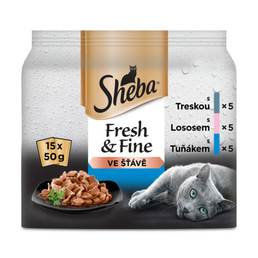 Sheba Adult Fresh &amp; Fine kapsičky rybí výběr ve šťávě