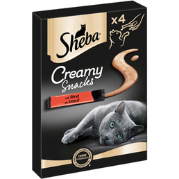 SHEBA® Creamy Snacks s hovězím masem