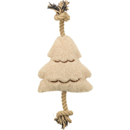 Trixie hračka vánoční stromeček s lanem, plyš/lano, 38 cm