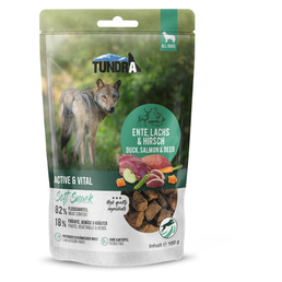 Tundra Dog Snack Active &amp; Vital, Kachna, losos a zvěřina