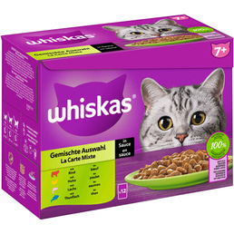 Whiskas Multipack 7+ kombinovaný výběr v omáčce, 12 × 85 g